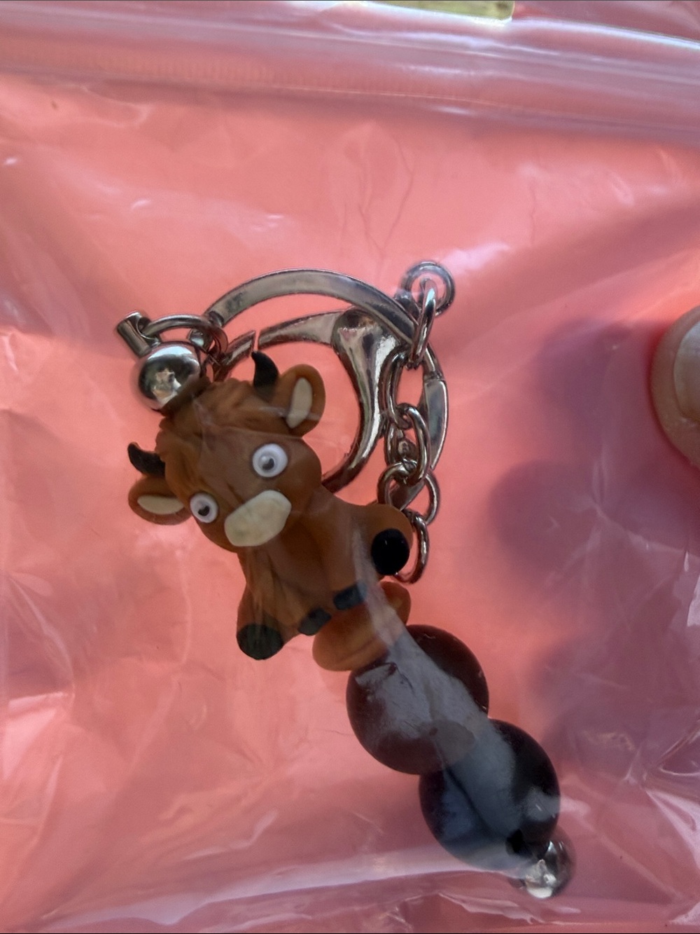 Brown Cow Keychain Charm for Kids - Playful Brown Cow Accessory
